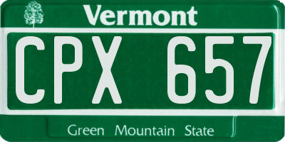VT license plate CPX657