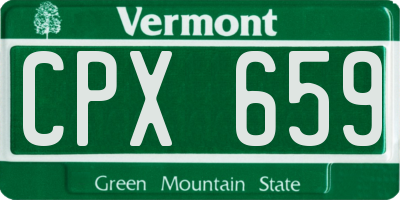 VT license plate CPX659