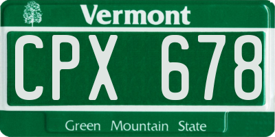 VT license plate CPX678