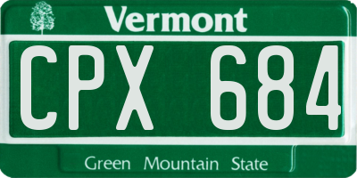 VT license plate CPX684