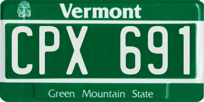 VT license plate CPX691