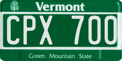 VT license plate CPX700