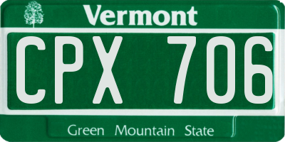 VT license plate CPX706