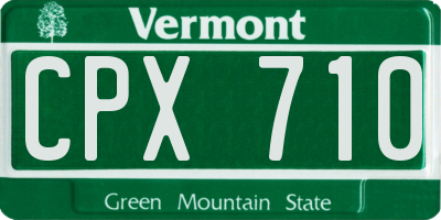VT license plate CPX710