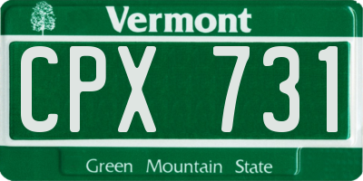 VT license plate CPX731
