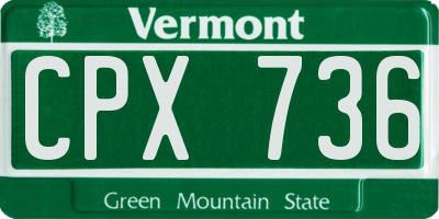 VT license plate CPX736