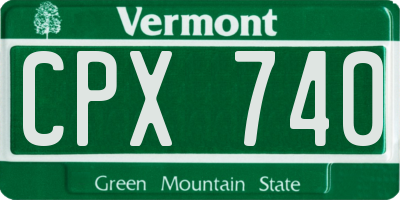 VT license plate CPX740