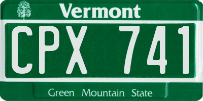 VT license plate CPX741