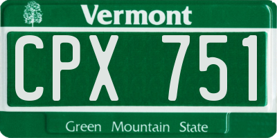 VT license plate CPX751