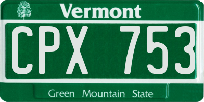 VT license plate CPX753