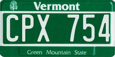 VT license plate CPX754