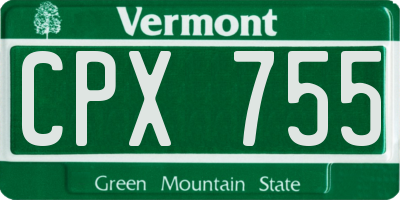 VT license plate CPX755