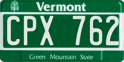 VT license plate CPX762