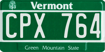 VT license plate CPX764