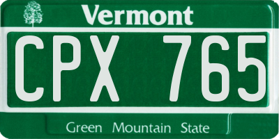 VT license plate CPX765