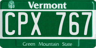 VT license plate CPX767