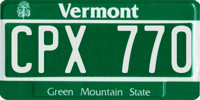 VT license plate CPX770