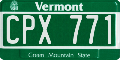 VT license plate CPX771