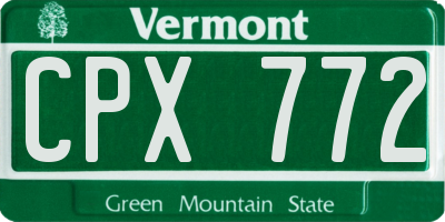 VT license plate CPX772
