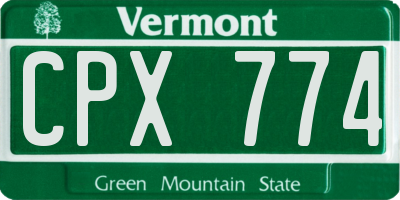 VT license plate CPX774