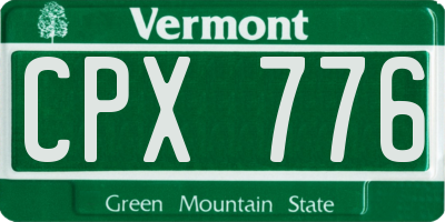 VT license plate CPX776