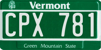 VT license plate CPX781