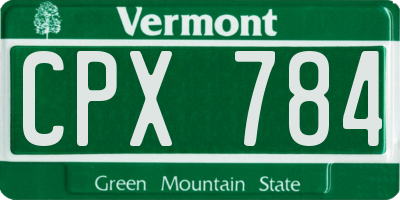 VT license plate CPX784
