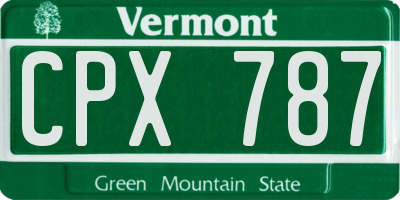VT license plate CPX787