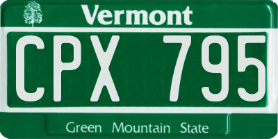 VT license plate CPX795