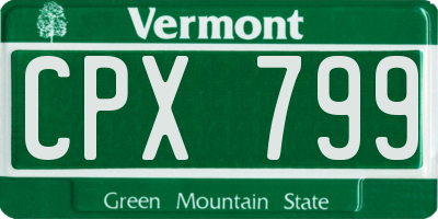 VT license plate CPX799