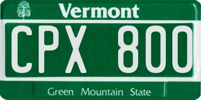 VT license plate CPX800