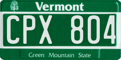 VT license plate CPX804