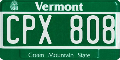 VT license plate CPX808