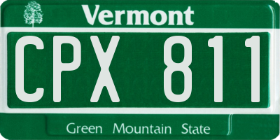 VT license plate CPX811