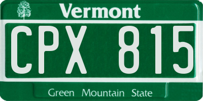 VT license plate CPX815