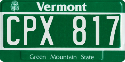 VT license plate CPX817