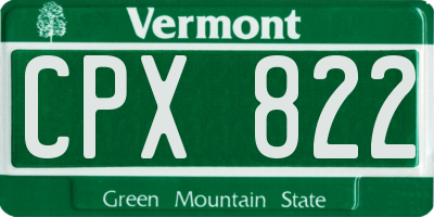 VT license plate CPX822