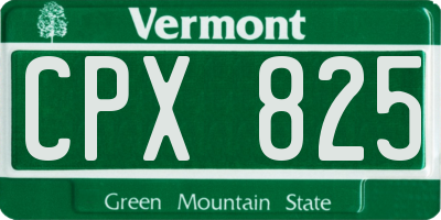 VT license plate CPX825