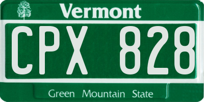 VT license plate CPX828