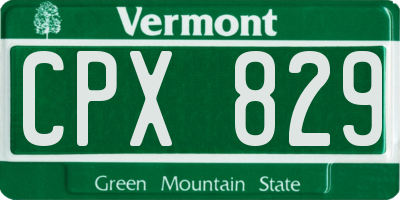 VT license plate CPX829