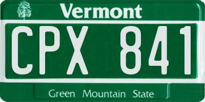VT license plate CPX841