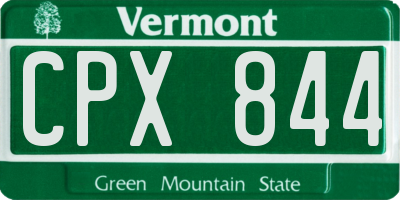 VT license plate CPX844