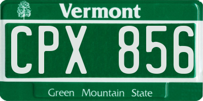 VT license plate CPX856