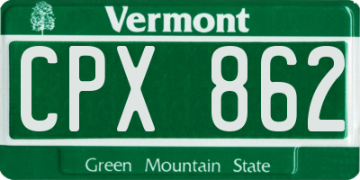 VT license plate CPX862