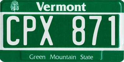 VT license plate CPX871