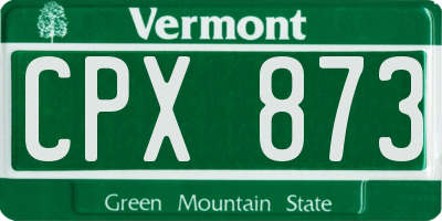 VT license plate CPX873