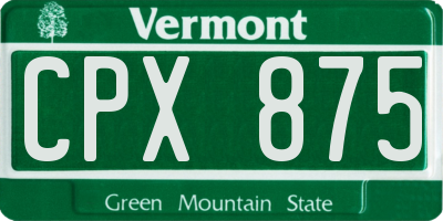VT license plate CPX875
