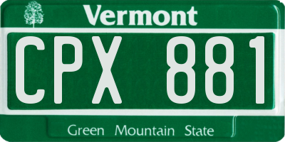 VT license plate CPX881
