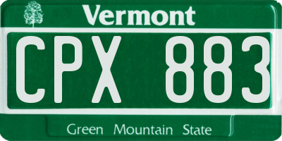 VT license plate CPX883