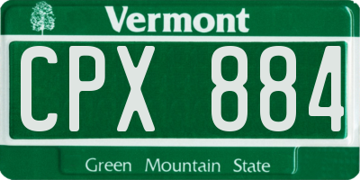 VT license plate CPX884